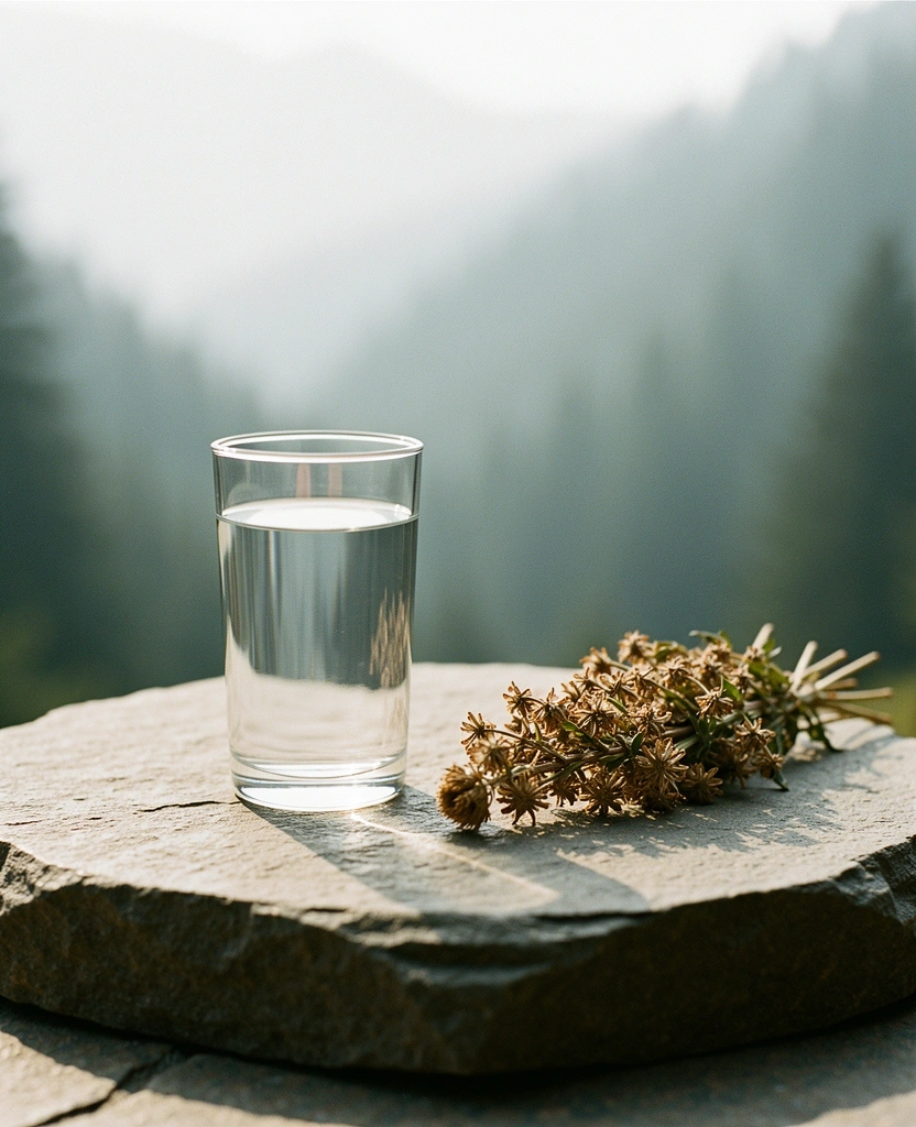 Reines Wasser im Glas
